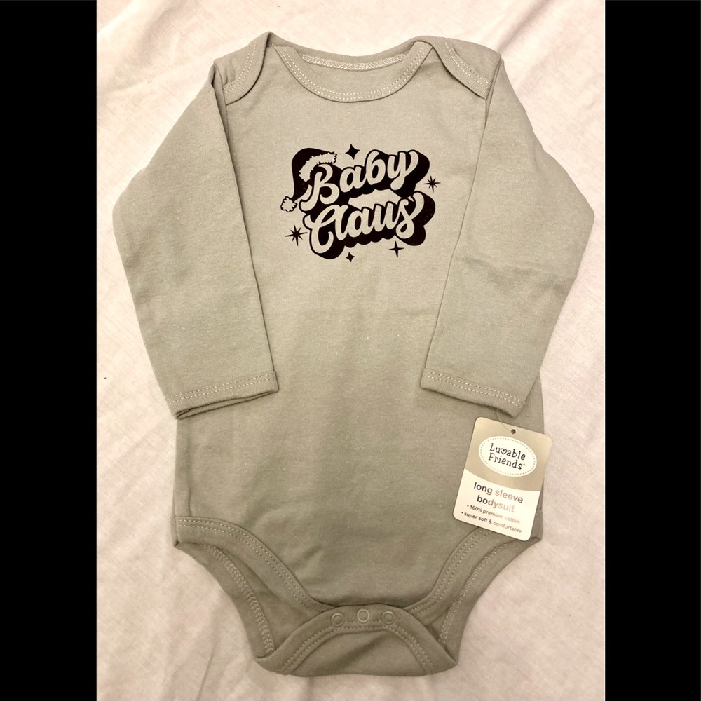 Baby Clause by Luvable Friends Baby Bodysuit Onesie NWT